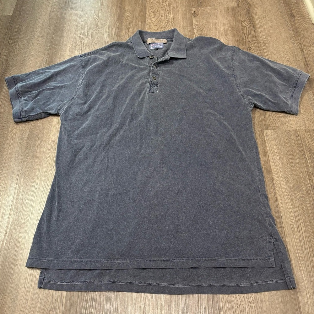 Vtg Sundance Catalog x True Grit Polo Shirt Worn Blue/Gray Men’s XL Made In USA - Picture 2 of 7